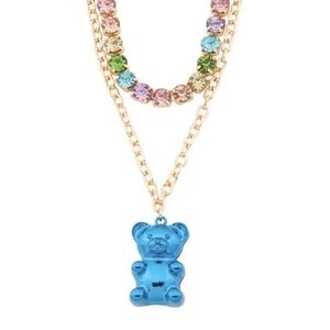 Betsey Johnson Blue Chrome Gummy Bear Necklace